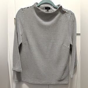 NWT Talbots 3/4 sleeve black/white stripe heavy knit top.